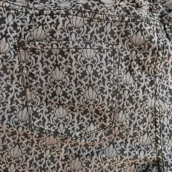 Coldwater Creek Natural Fit Navy Blue Jacqard Pants Size 14 Brocade Look - Picture 9 of 12